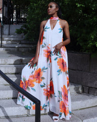 Bali Floral Jumpsuit || White - Rehabcouture