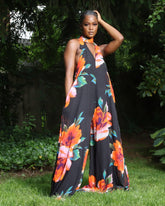 Bali Floral Jumpsuit || Black - Rehabcouture