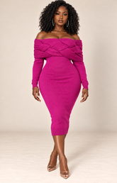 Myra Knit Dress Magenta