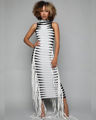 Lara Bandage Fringe Dress