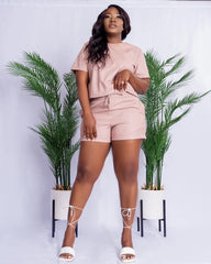 Cassandra || Vegan Leather Set || Blush