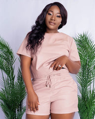 Cassandra || Vegan Leather Set || Blush