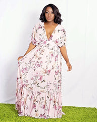 Amy Floral Dress || Pink