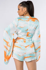 Nola Tie-Dye Romper || Orange/Mint - Rehabcouture