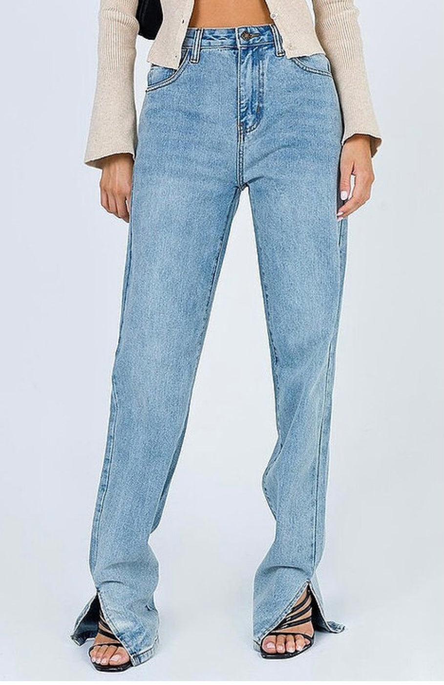 Split Up Denim Pants - Rehabcouture