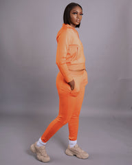 On The Go Pant Set || Orange - Rehabcouture