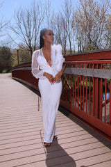 Rita Ruffle Jumpsuit || White - Rehabcouture