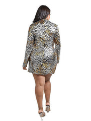 Plus Phoenix Metallic Blazer Dress - Rehabcouture