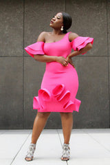 Claire Ruffle Dress - Rehabcouture