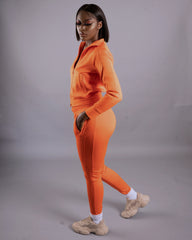 On The Go Pant Set || Orange - Rehabcouture