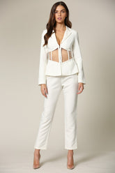 Boss Babe Pant Suit || White - Rehabcouture