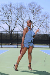 Dolly Denim Romper - Rehabcouture