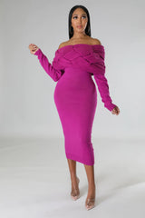 Myra Knit Dress Magenta