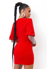 Amara Rhinestone Dress || Red - Rehabcouture