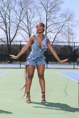 Dolly Denim Romper - Rehabcouture