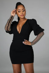 Amara Rhinestone Dress || Black - Rehabcouture