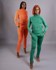 On The Go Pant Set || Orange - Rehabcouture