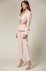Boss Babe Pant Suit || Nude - Rehabcouture
