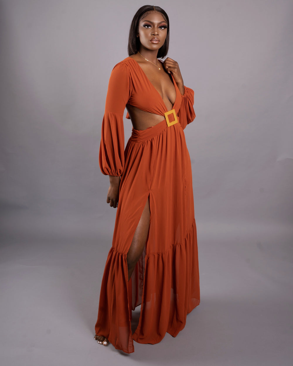 Miami Vibes Maxi Dress || Rust - Rehabcouture