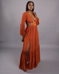 Miami Vibes Maxi Dress || Rust - Rehabcouture