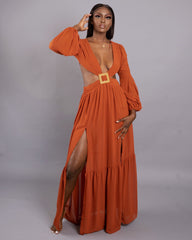 Miami Vibes Maxi Dress || Rust - Rehabcouture
