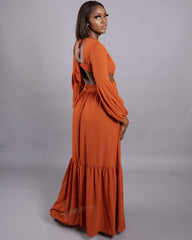 Miami Vibes Maxi Dress || Rust - Rehabcouture