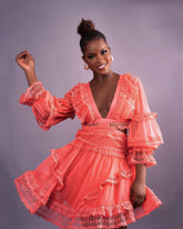 Blanco Dress || Coral - Rehabcouture