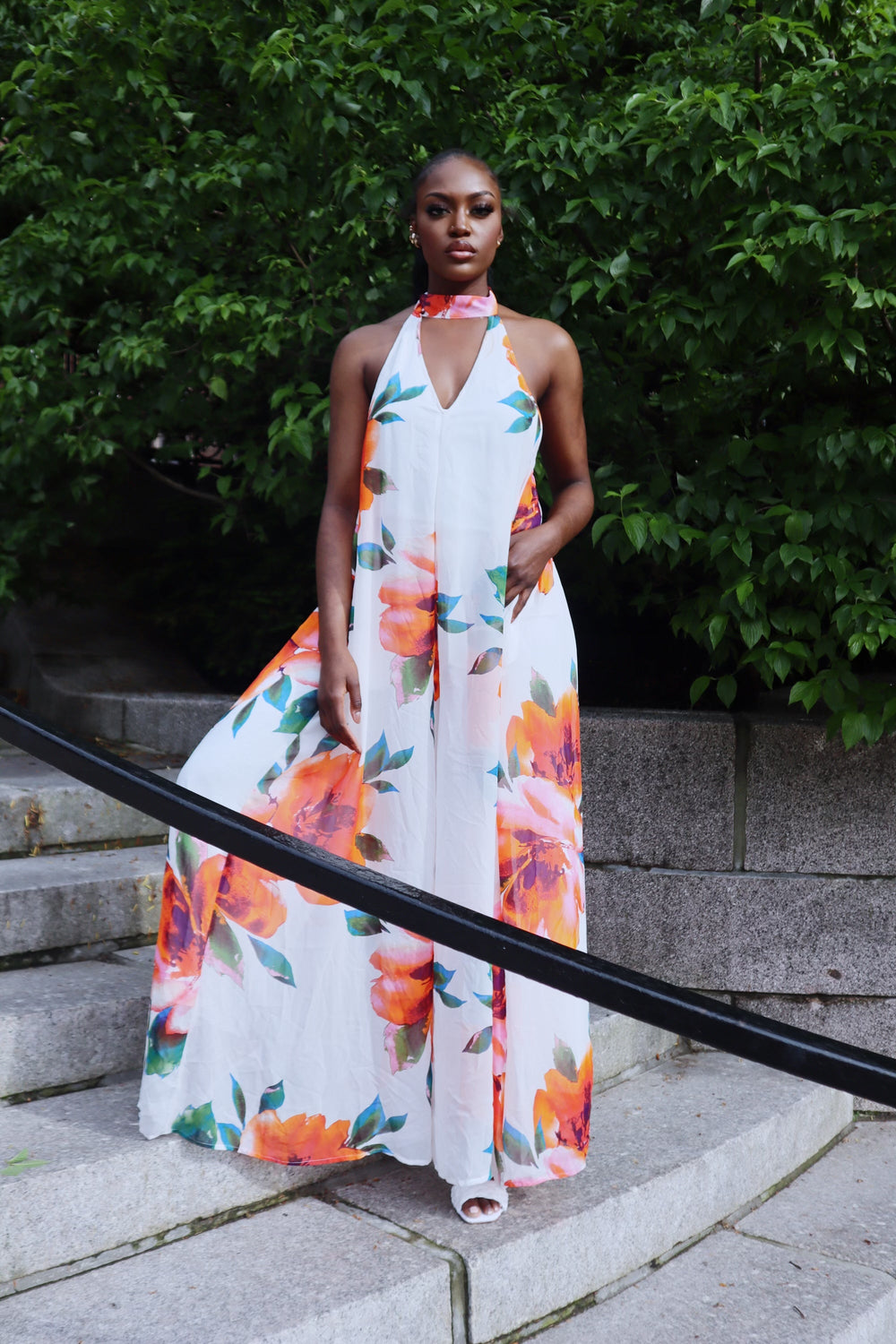 Bali Floral Jumpsuit || White - Rehabcouture