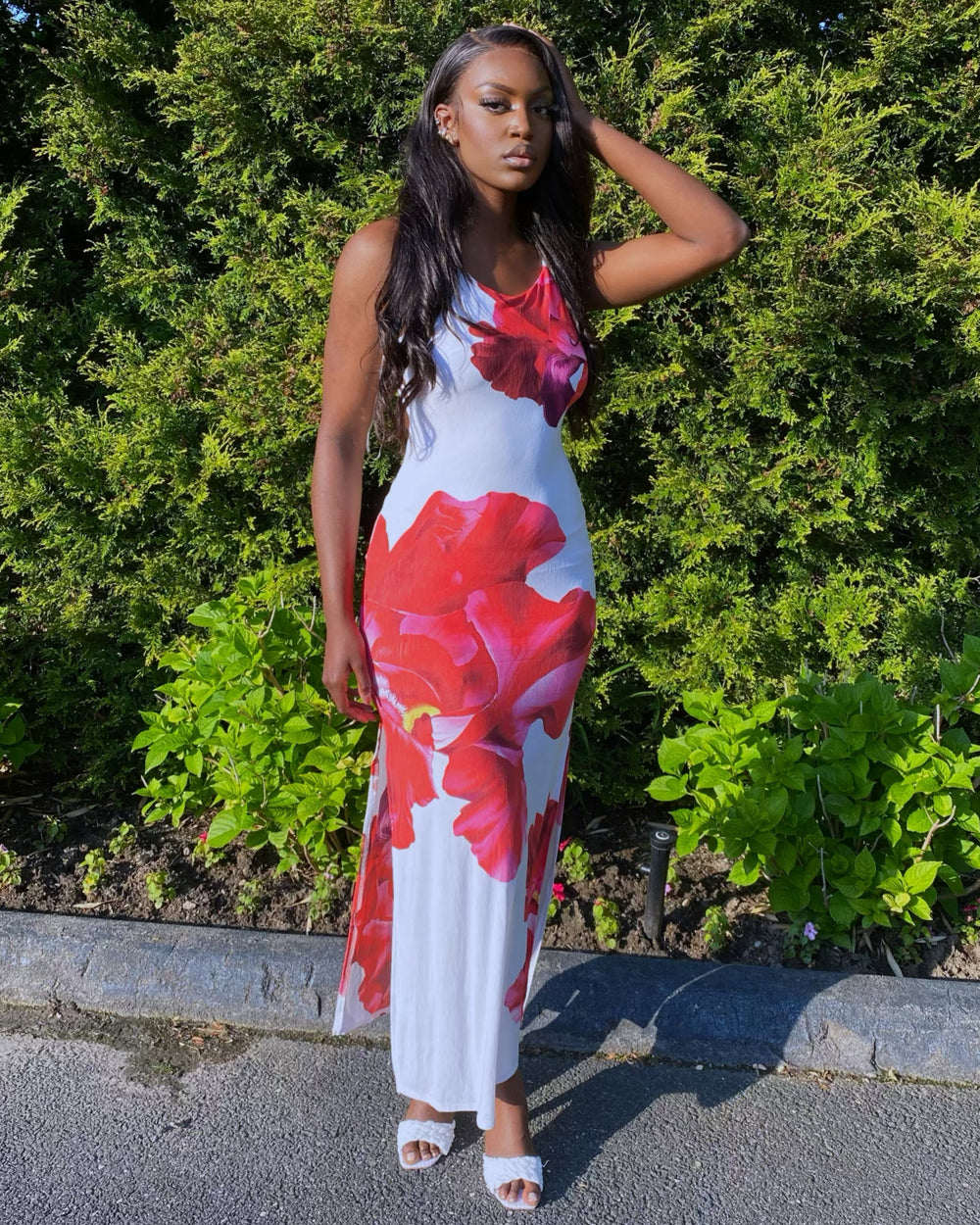 Melody Red Rose Dress - Rehabcouture