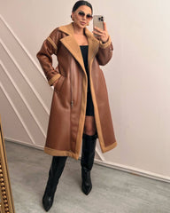 Cozy Vibes Faux Leather Jacket