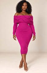 Myra Knit Dress Magenta