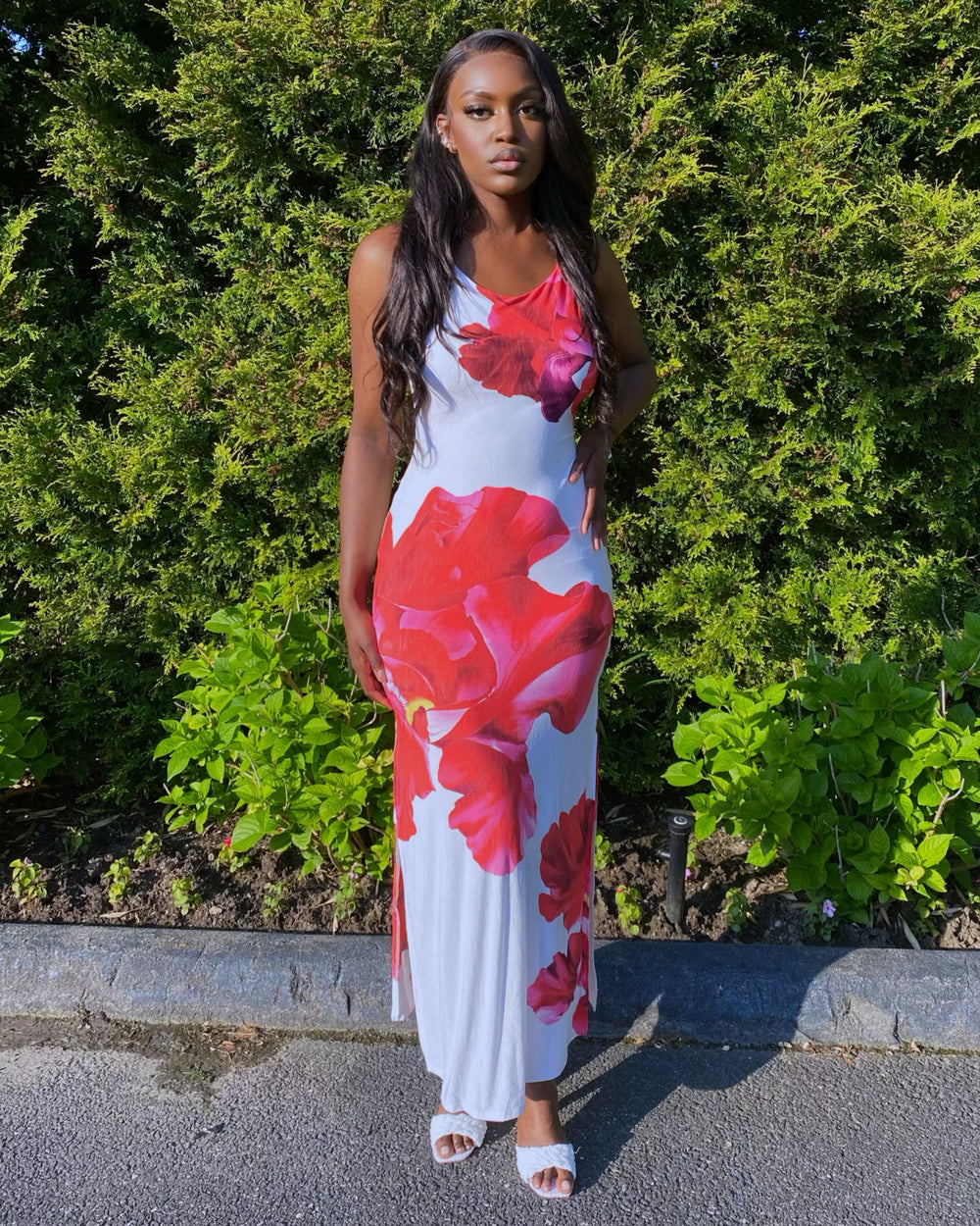 Melody Red Rose Dress - Rehabcouture