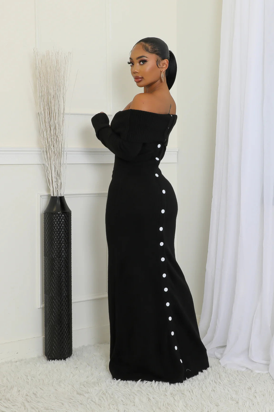 Zuri Reversible Knit Dress Blk