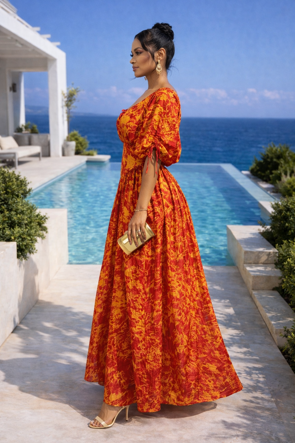 chinese dress ladies AROBA MAXI DRESS – Acler main image 1