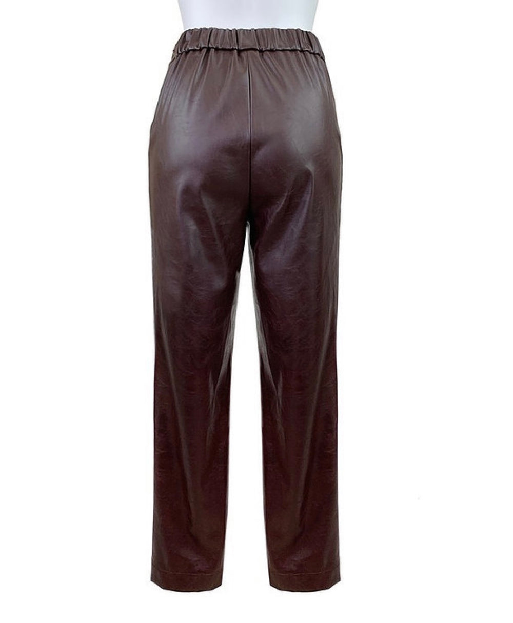 Sophia PU Cropped  Pants - Rehabcouture