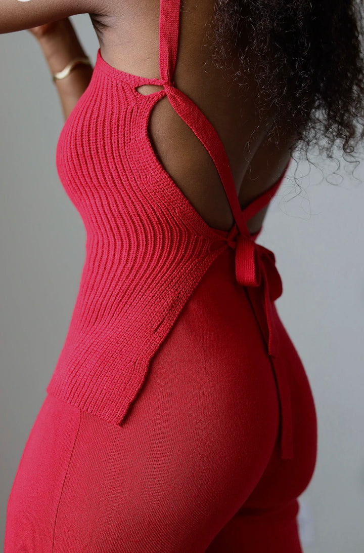 Becca Knit Pant Set || Red - Rehabcouture
