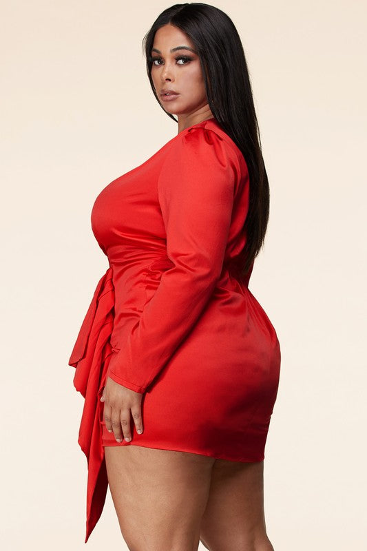 plus size mini red dress boohoo Women's Plus Size Square Neck Full Skirt Mini Dress