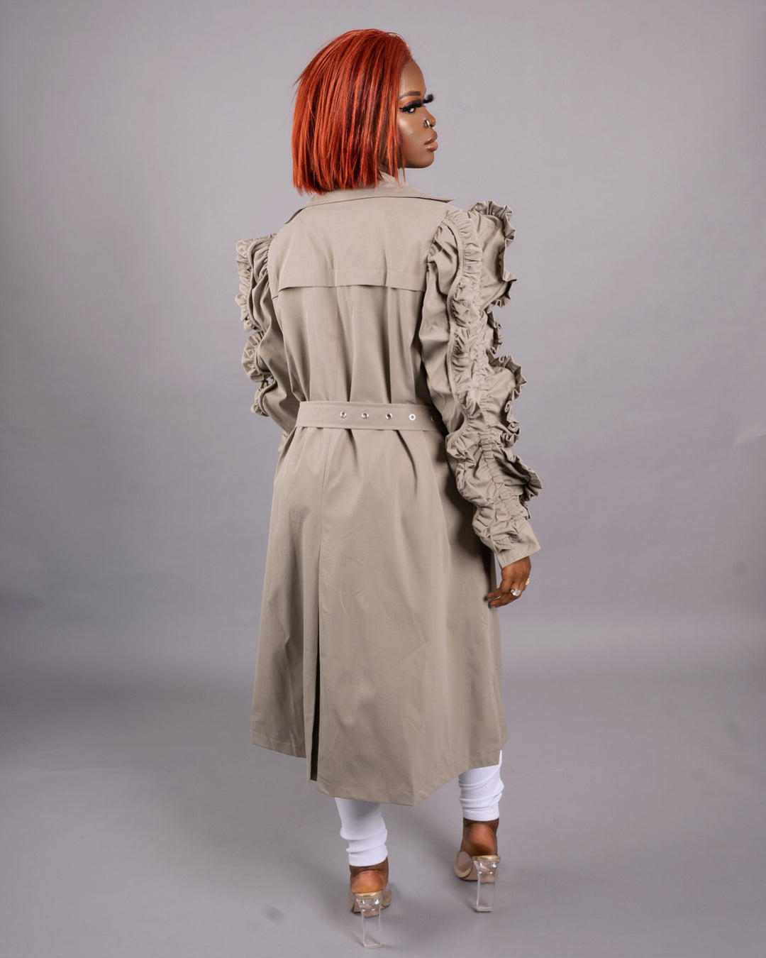 Ruffle Me Trench Coat - Rehabcouture