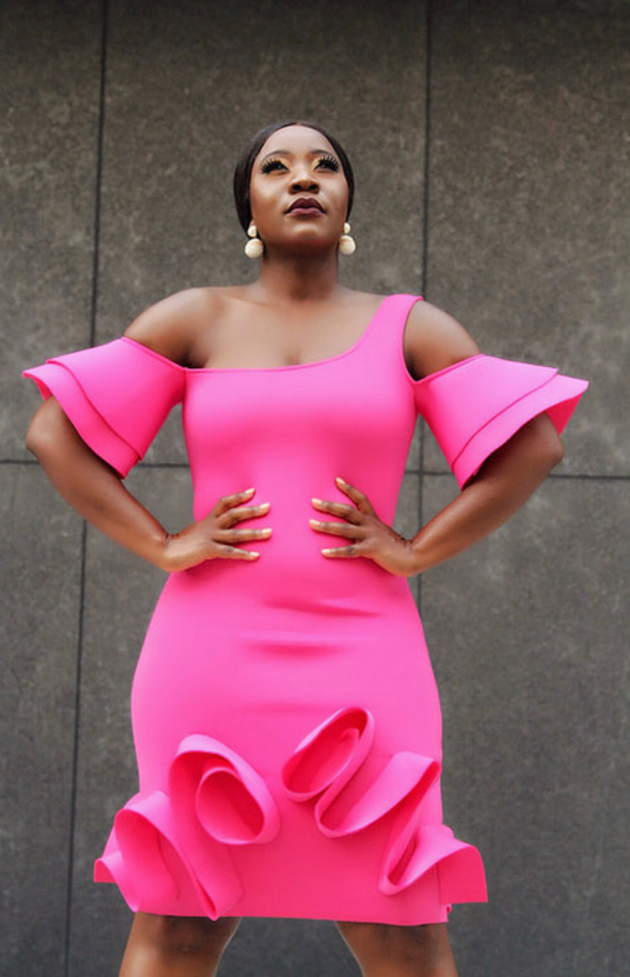 Claire Ruffle Dress - Rehabcouture