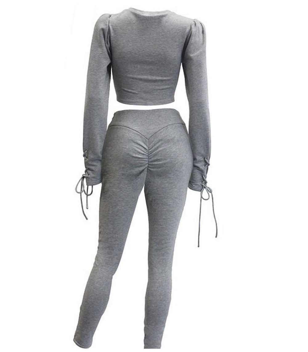 Utopia Pant Set || Grey - Rehabcouture