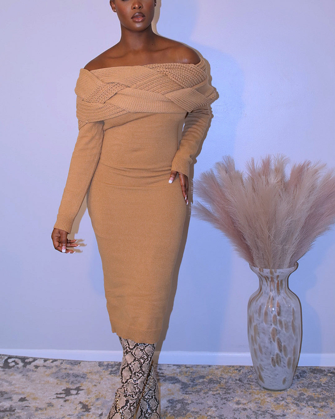 Myra Knit Dress Caramel