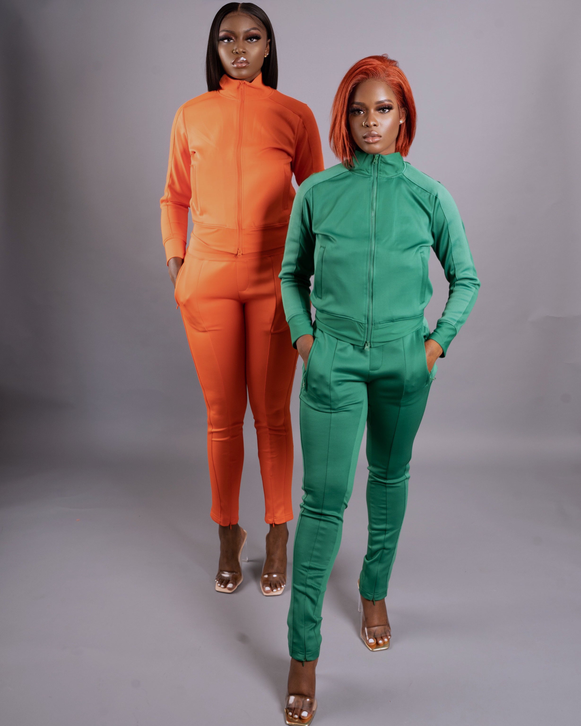 On The Go Pant Set || Orange - Rehabcouture