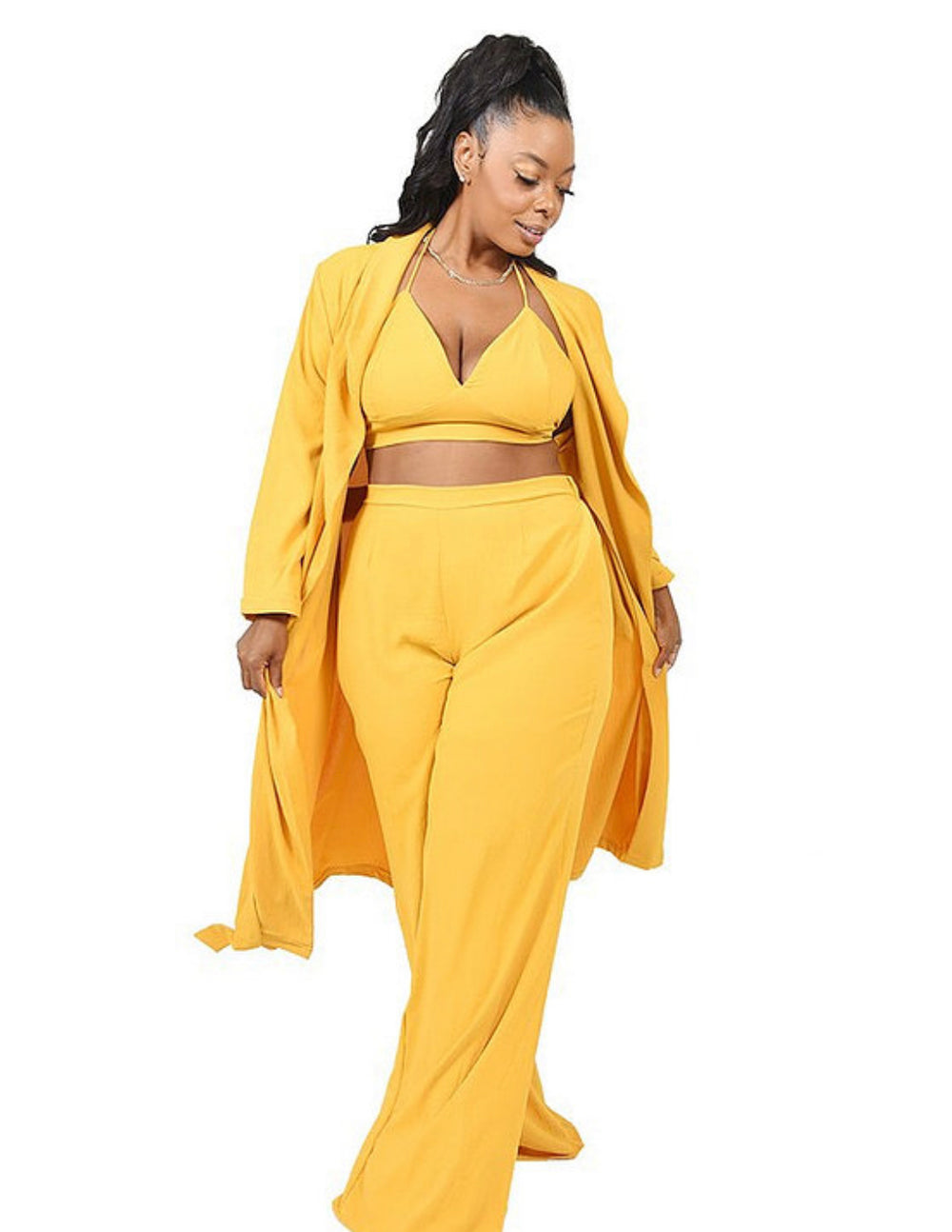 Plus Heather || 3Piece Pant Set - Rehabcouture