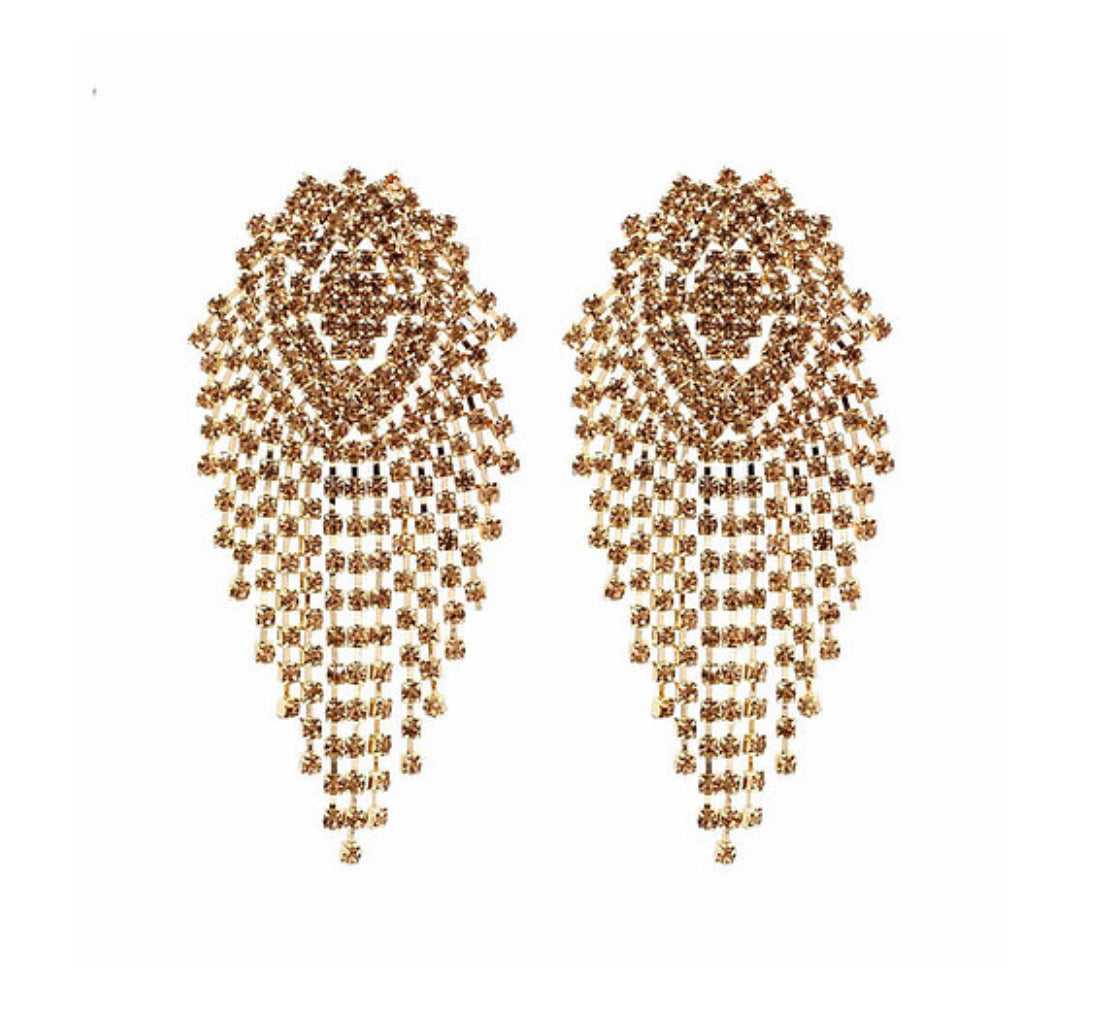 Tierra Tassel Crystal Earrings - Rehabcouture