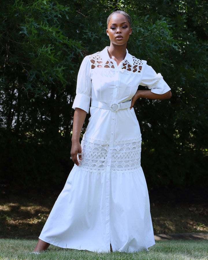 Nadia Maxi Dress || White - Rehabcouture