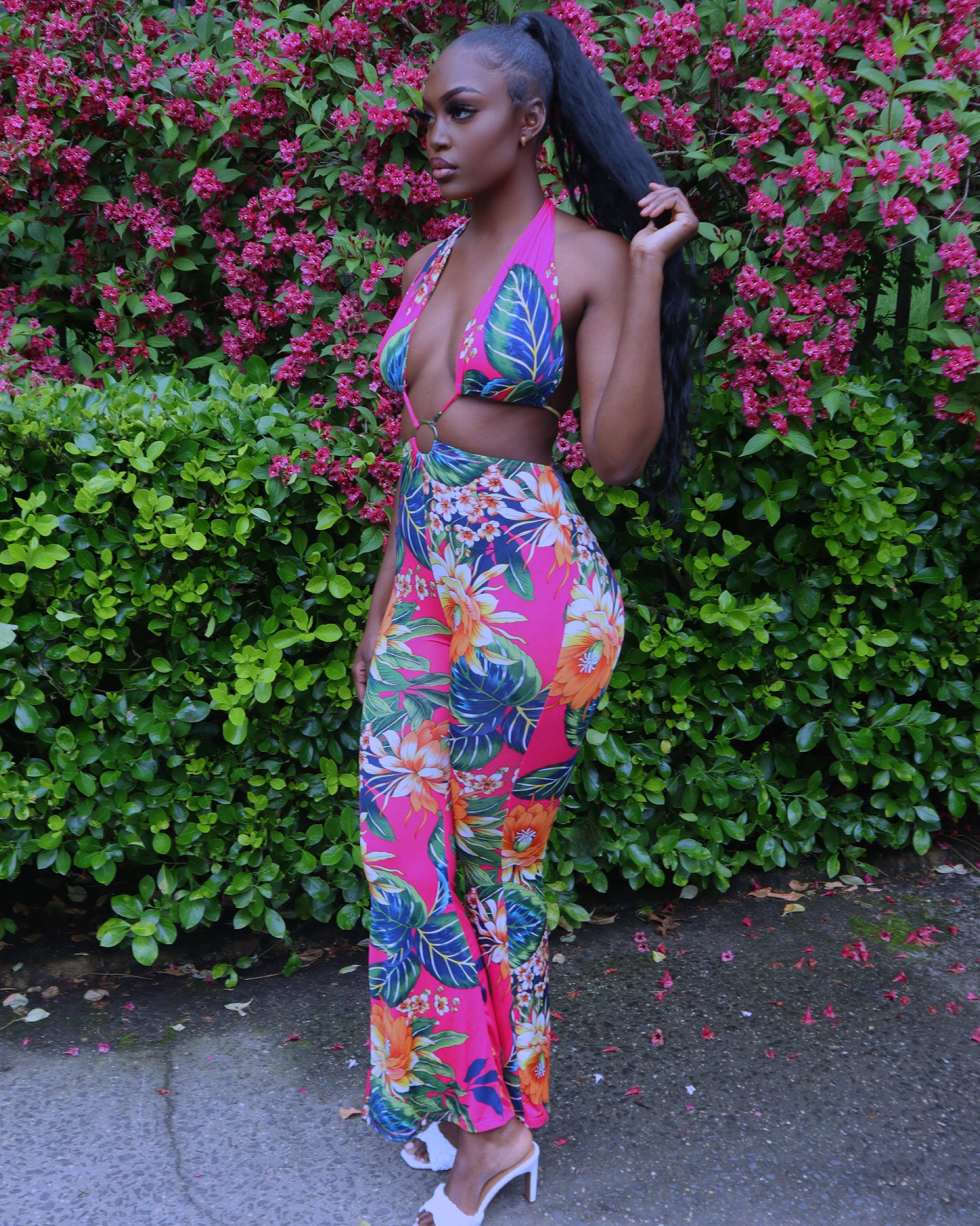 Floral two deals piece jumpsuit