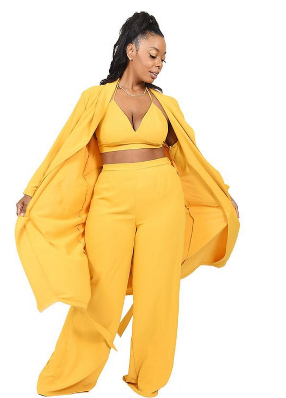 Plus Heather || 3Piece Pant Set - Rehabcouture