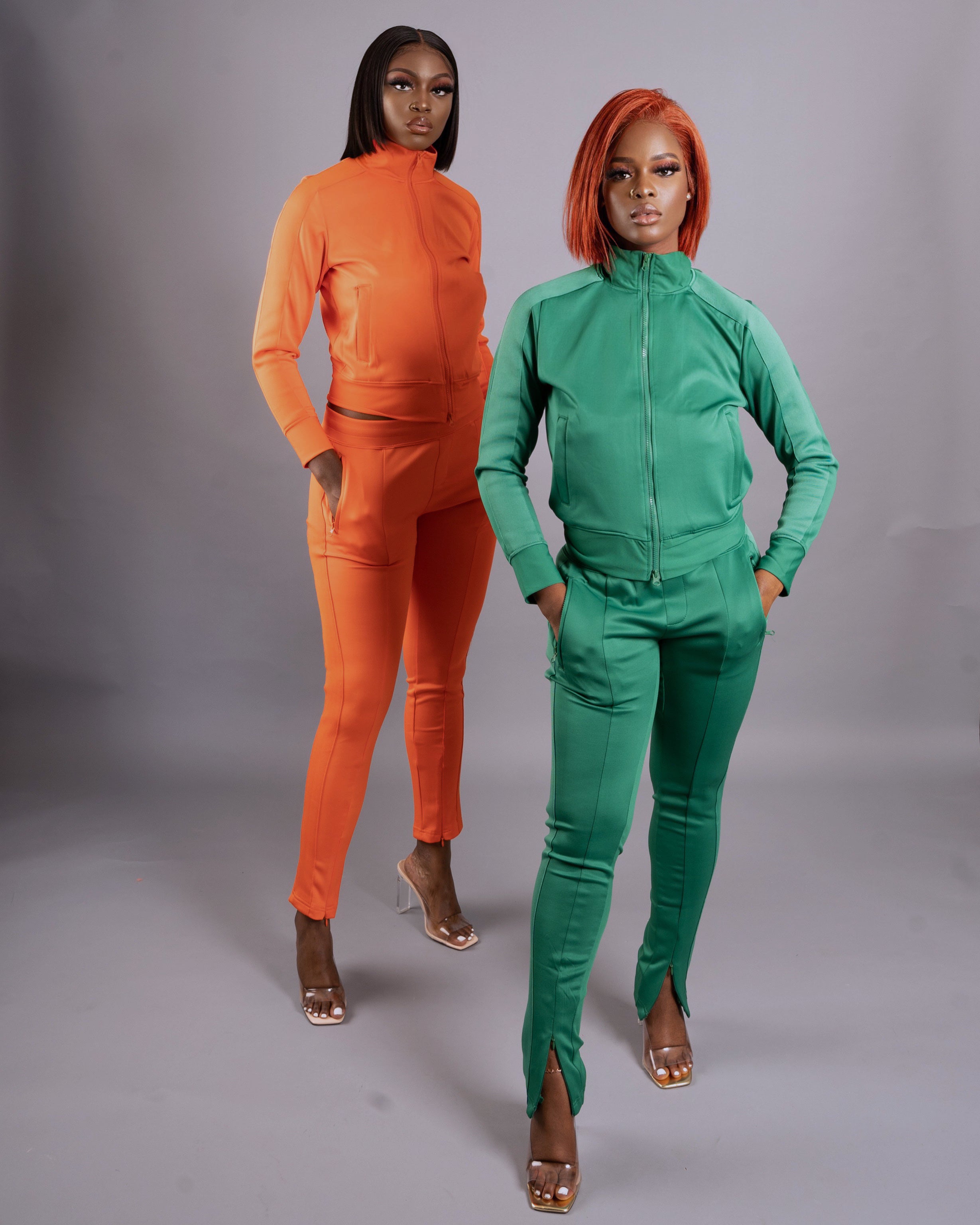 On The Go Pant Set || Orange - Rehabcouture