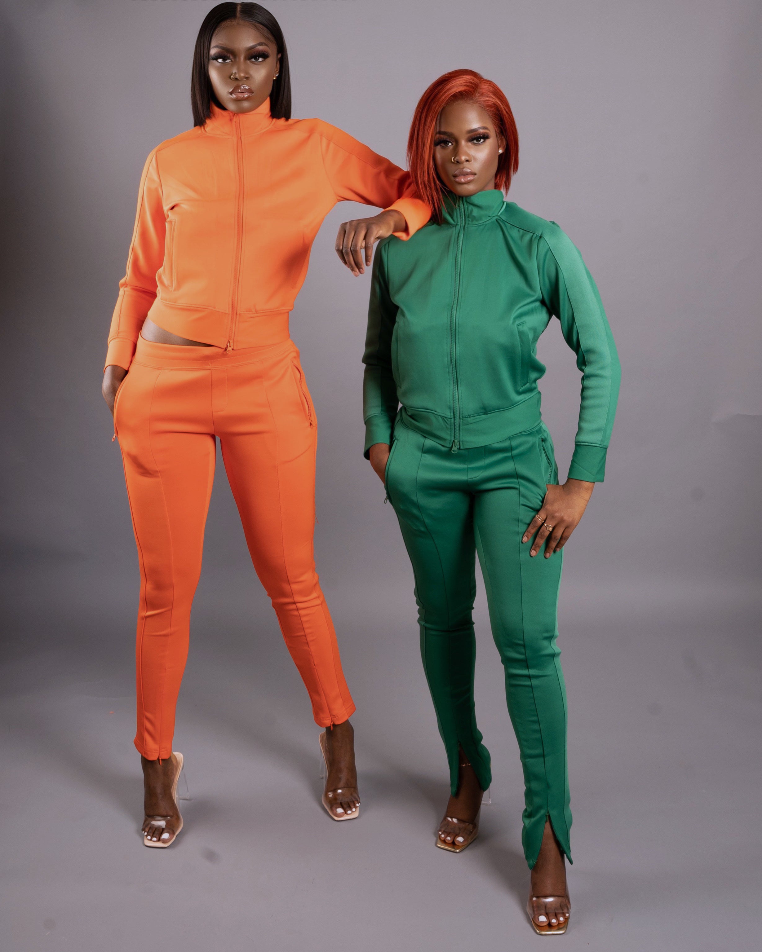 On The Go Pant Set || Orange - Rehabcouture