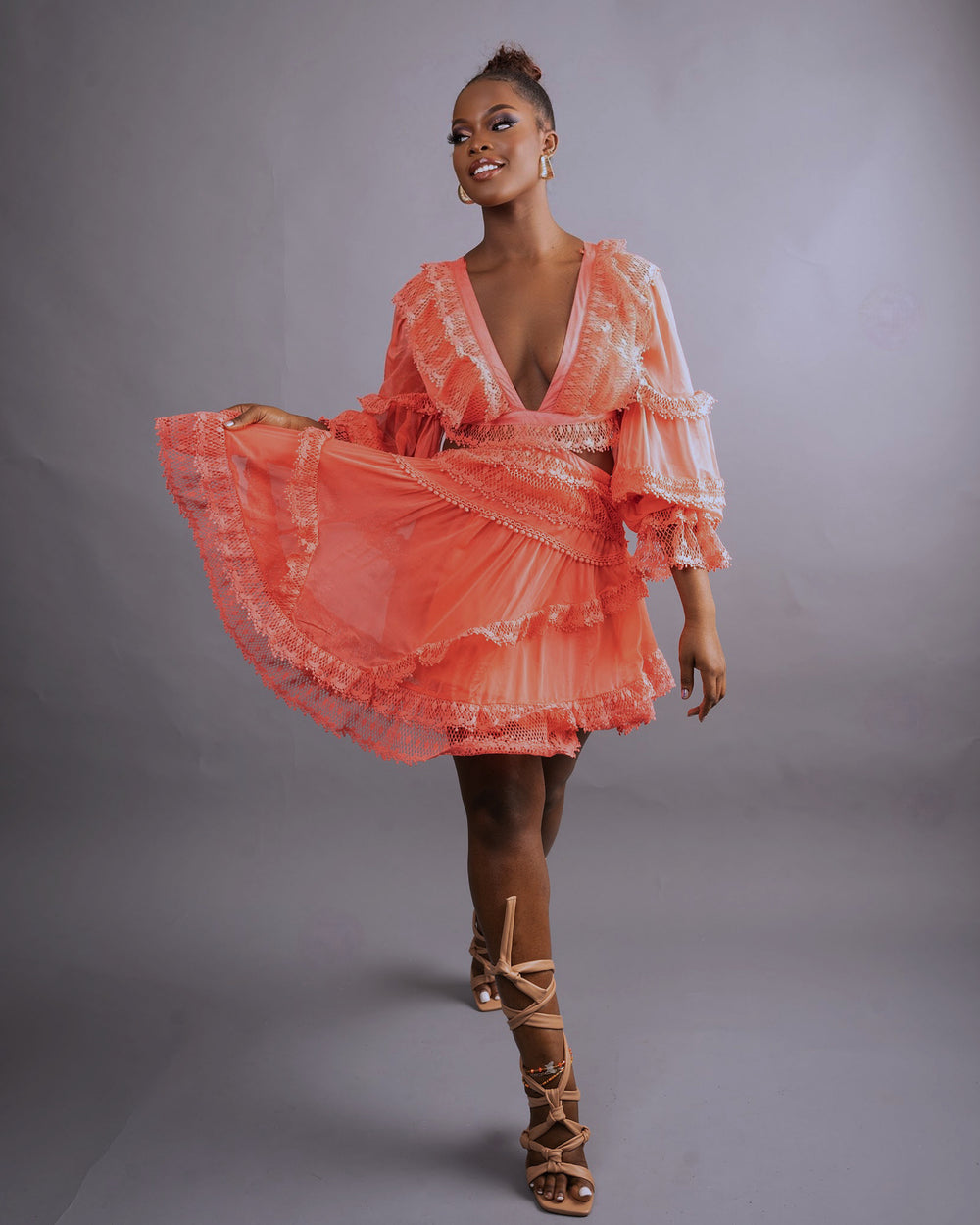 Blanco Dress || Coral - Rehabcouture